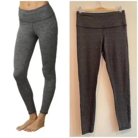 Prana Birdeye Caraway Spacedye Gray Black Leggings medium - Picture 1 of 10